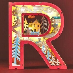 Anthropologie Monogram Wonderland Light-Up Scene Letter R